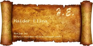 Haider Elina névjegykártya